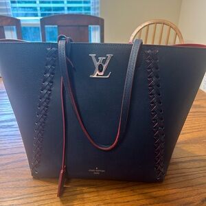 Louis Vuitton Calfskin Braided Lockme Cabas Rouge